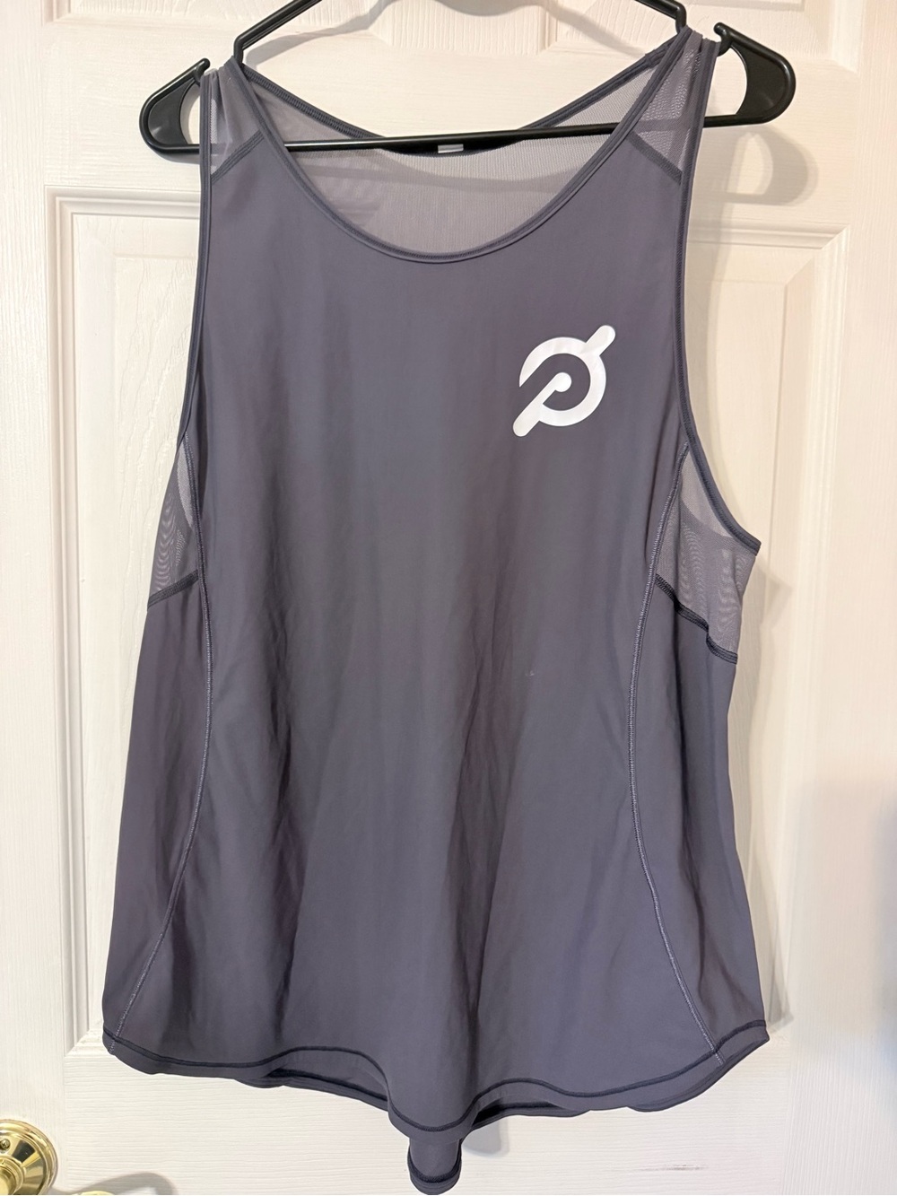 Peloton  lululemon collab Women's Charcoal Gray Mesh Tank with Logo
